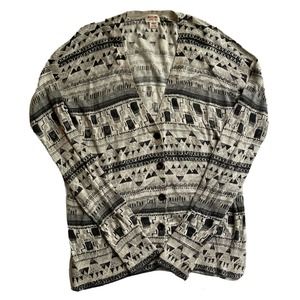 Mossimo Sz XS Cardigan Sweater Womens Tan Grey Knit Button Front